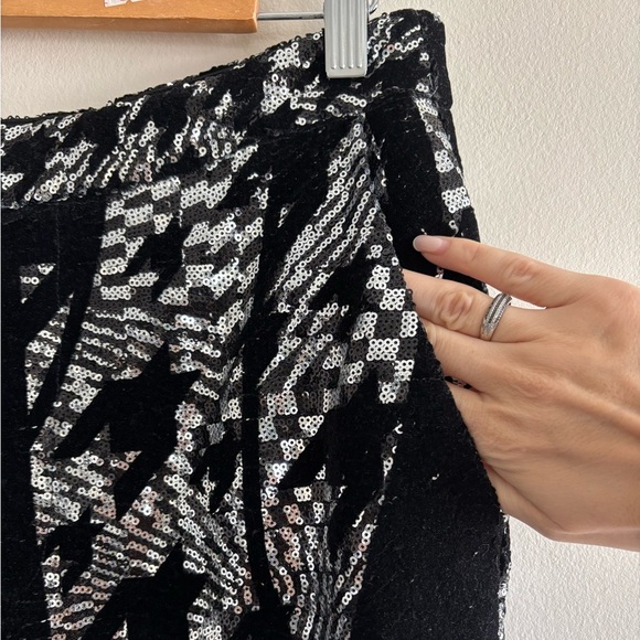 Halpern Tapered Sequin Trousers Black Silver Disco Party Nightclub Sz 28 - Picture 6 of 16